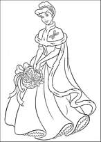 coloriage cendrillon avec son panier de houx de noel